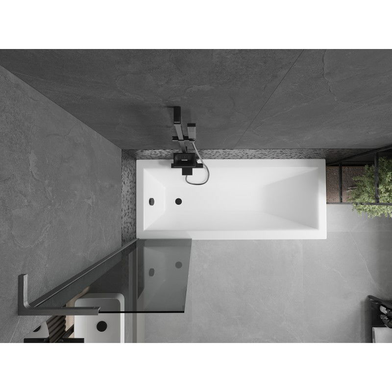 Mexen Next L parete per vasca da bagno 1-anta 50 x 150 cm, grafite, grigio canna di fucile spazzolato - 895-050-000-03-40-66