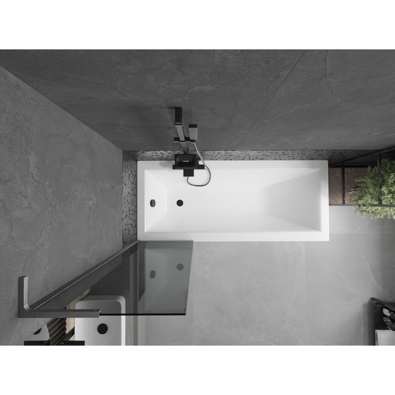 Mexen Next L vannitoa klaassein 1-osaline 50 x 150 cm, grafiit, matt hall harjatud - 895-050-000-03-40-66