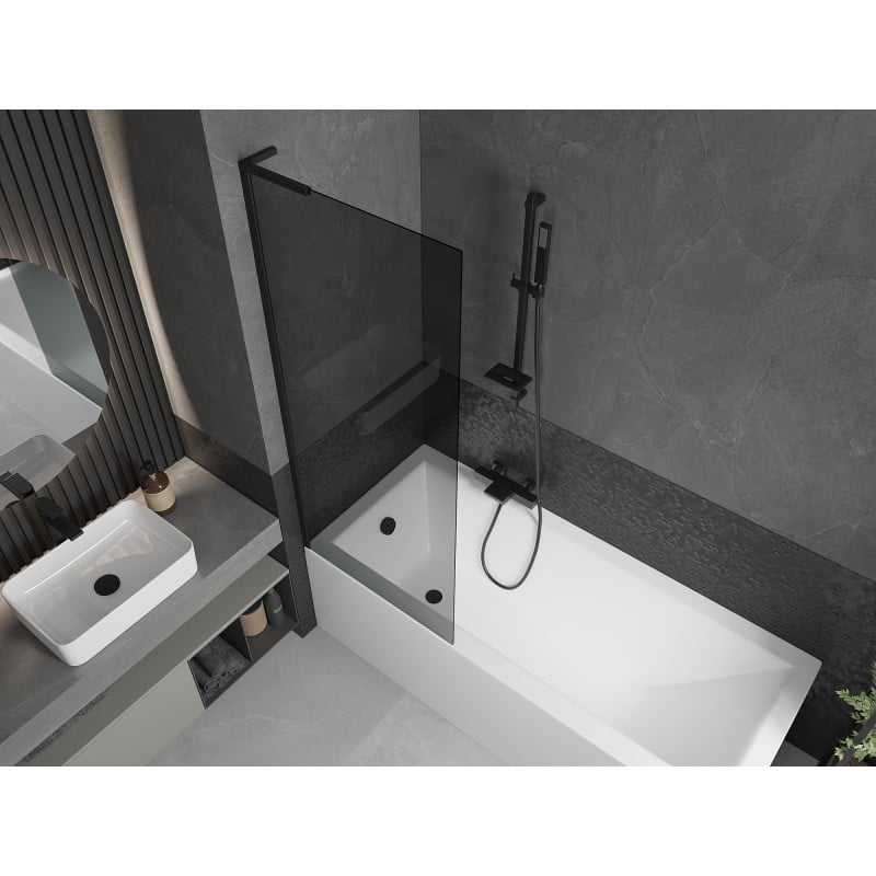 Mexen Next L Bathtub Screen 1-Panel 70 x 150 cm, Graphite, Black - 895-070-000-03-40-70