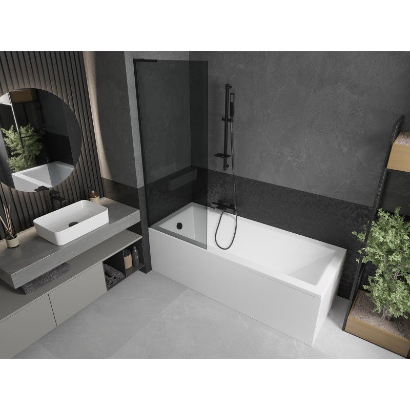 Mexen Next L paratia vasca da bagno ad anta singola 70 x 150 cm, grafite, nero - 895-070-000-03-40-70