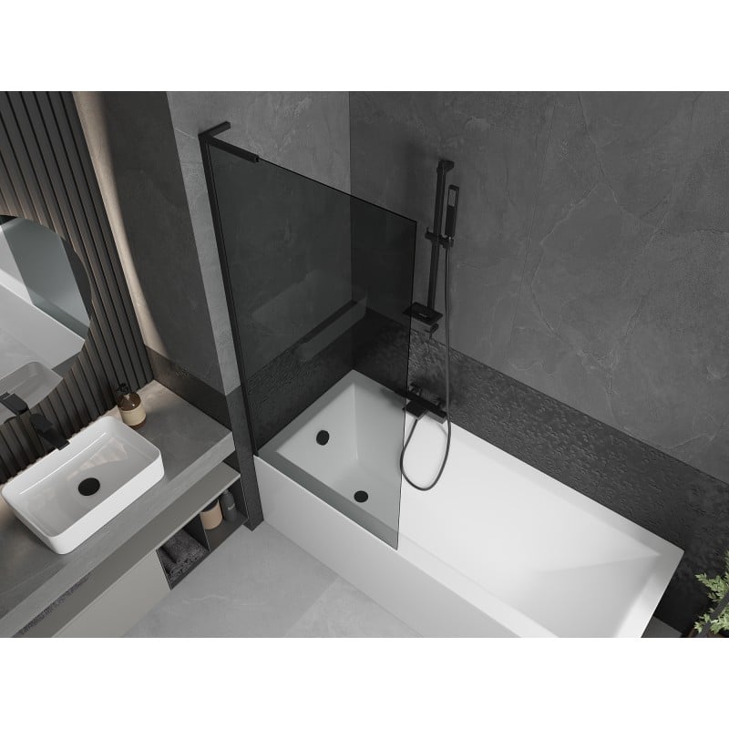 Mexen Next L Bath Screen 1-panel 80 x 150 cm, graphite, black - 895-080-000-03-40-70