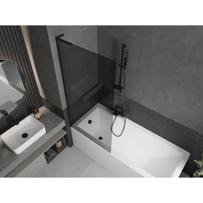 Mexen Next L paratia doccia 1-anta 80 x 150 cm, grafite, nero - 895-080-000-03-40-70