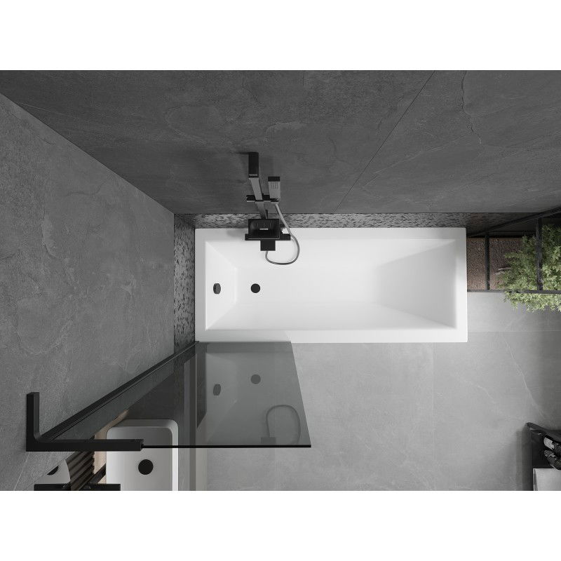 Mexen Next L resguardo de banho 1-folha 60 x 150 cm, grafite, preto - 895-060-000-03-40-70