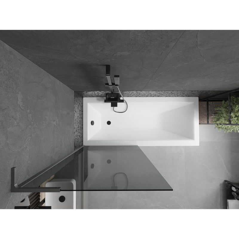 Mexen Next L paroi de douche à 1 panneau 80 x 150 cm, graphite, métal canon - 895-080-000-03-40-95