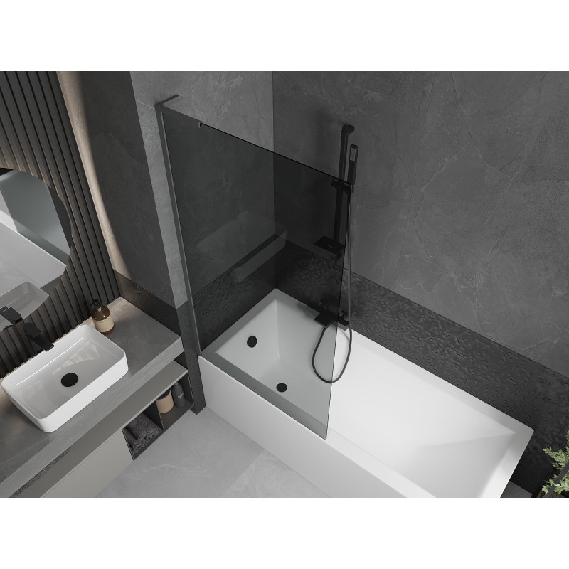 Mexen Next L vannie paravan, 1-tiivaline 90 x 150 cm, grafiit, gun metal - 895-090-000-03-40-95
