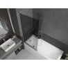 Mexen Next L Bath Screen 1-wing 80 x 150 cm, Graphite, Brushed Nickel - 895-080-000-03-40-97