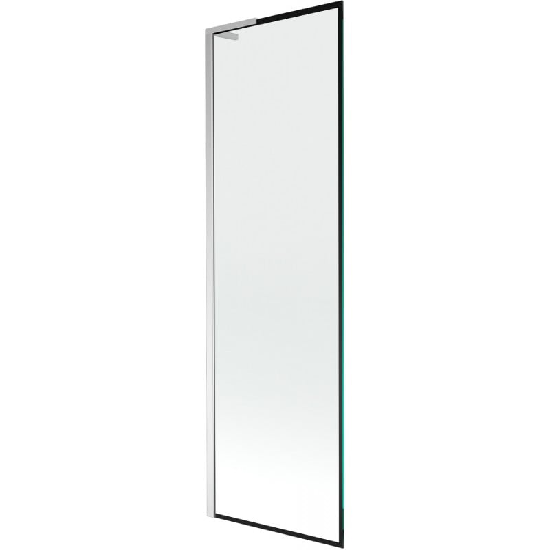 Mexen Next L Wannenspritzschutz 1-flügelig 60 x 150 cm, schwarzes Muster, Chrom - 895-060-000-03-70-01