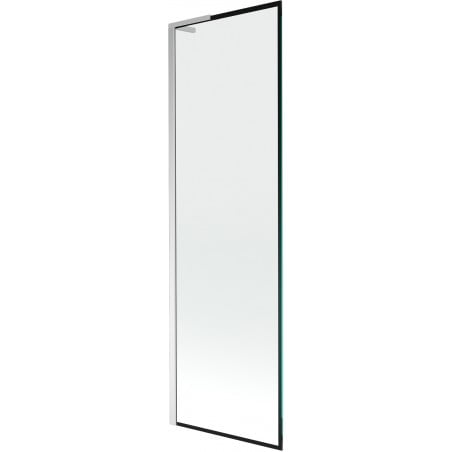 Mexen Next L Wannenspritzschutz 1-flügelig 60 x 150 cm, schwarzes Muster, Chrom - 895-060-000-03-70-01