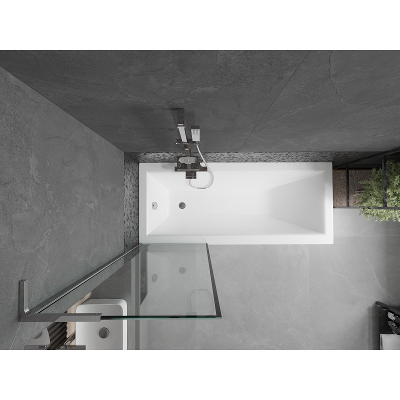 Mexen Next L parawan nawannowy 1-skrzydłowy 60 x 150 cm, czarna ramka, chrom - 895-060-000-03-70-01