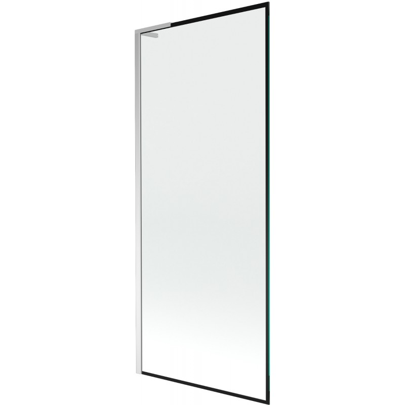 Mexen Next L Badewannenabtrennung 1-flügelig 80 x 150 cm, schwarzes Muster, Chrom - 895-080-000-03-70-01