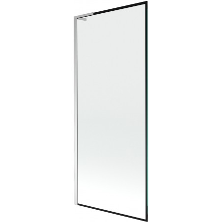 Mexen Next L Badewannenabtrennung 1-flügelig 80 x 150 cm, schwarzes Muster, Chrom - 895-080-000-03-70-01