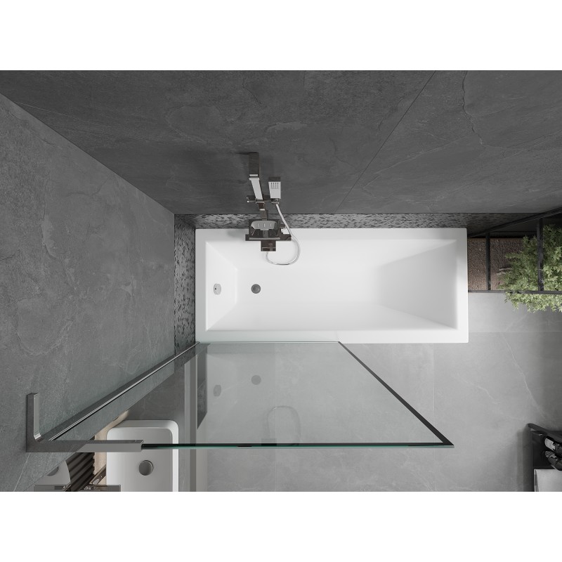 Mexen Next L parawan nawannowy 1-skrzydłowy 90 x 150 cm, czarna ramka, chrom - 895-090-000-03-70-01