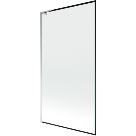 Mexen Next L Badewannenfaltwand 1-flügelig 100 x 150 cm, schwarzes Muster, Chrom - 895-100-000-03-70-01