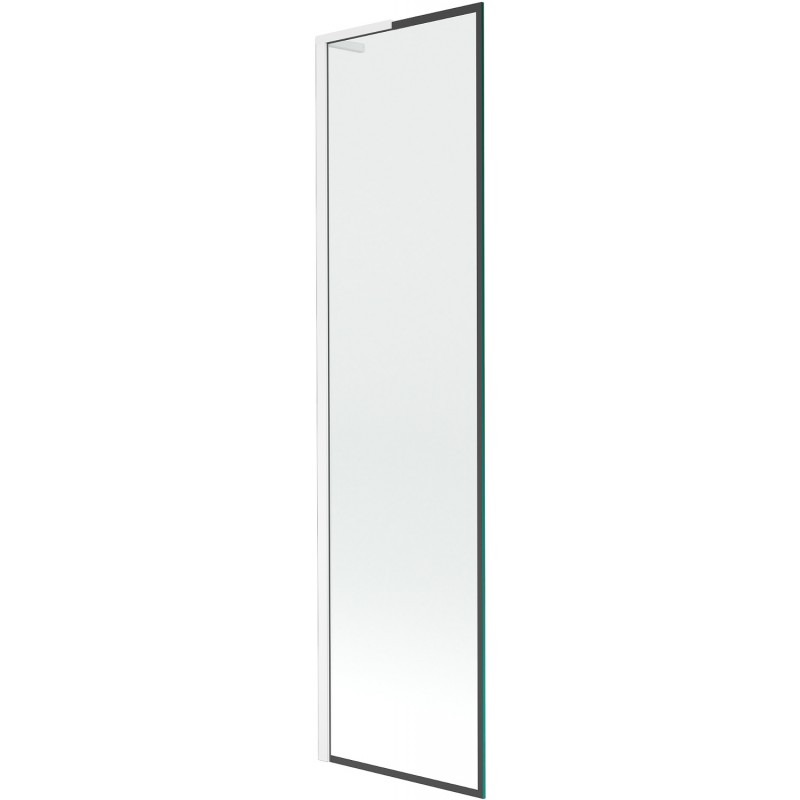 Mexen Next L Duschwand 1-flillech 50 x 150 cm, schwaarze Kader, wäiss - 895-050-000-03-70-20