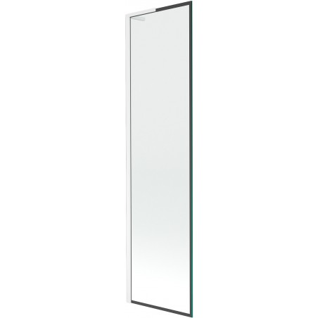 Mexen Next L parawan nawannowy 1-skrzydłowy 50 x 150 cm, czarna ramka, biały - 895-050-000-03-70-20