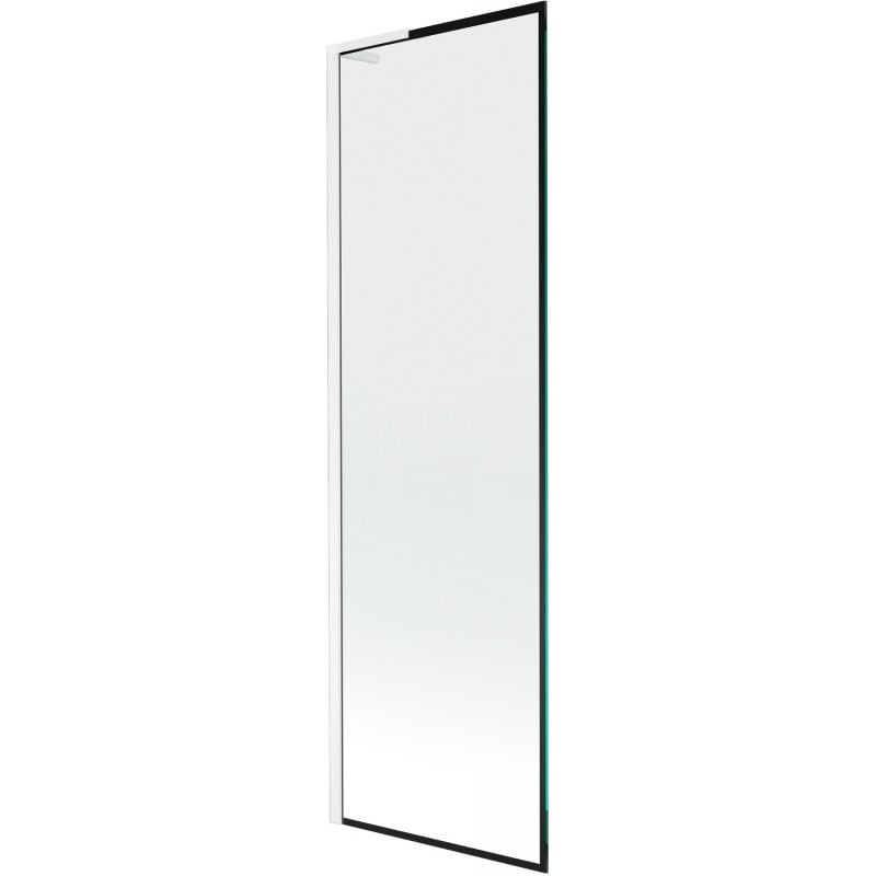 Mexen Next L Badewannenwand 1-flügelig 60 x 150 cm, schwarzes Muster, weiß - 895-060-000-03-70-20