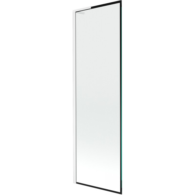 Mexen Next L parawan nawannowy 1-skrzydłowy 60 x 150 cm, czarna ramka, biały - 895-060-000-03-70-20
