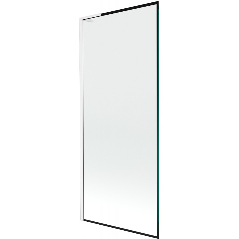 Mexen Next L Badewannenfaltwand 1-flügelig 80 x 150 cm, schwarzes Muster, weiß - 895-080-000-03-70-20