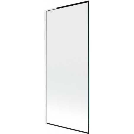 Mexen Next L Badewannenfaltwand 1-flügelig 80 x 150 cm, schwarzes Muster, weiß - 895-080-000-03-70-20