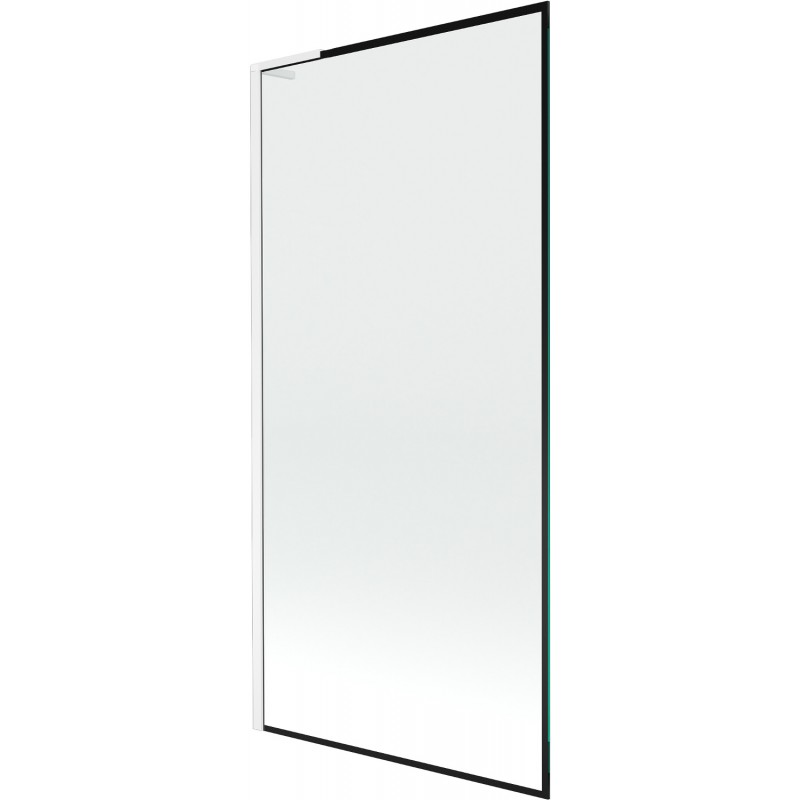 Mexen Next L Badewannenfaltwand 1-flügelig 90 x 150 cm, schwarzes Muster, weiß - 895-090-000-03-70-20