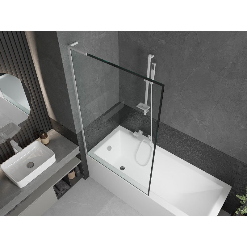 Mexen Next L pare-douche à une porte 100 x 150 cm, cadre noir, blanc - 895-100-000-03-70-20