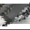 Mexen Next L Wannenschirm 1-flügelig 100 x 150 cm, schwarzes Muster, weiß - 895-100-000-03-70-20