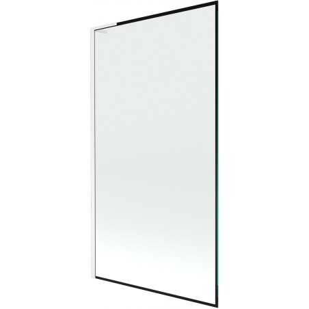 Mexen Next L Bath Screen 1-Panel 100 x 150 cm, Black Frame, White - 895-100-000-03-70-20