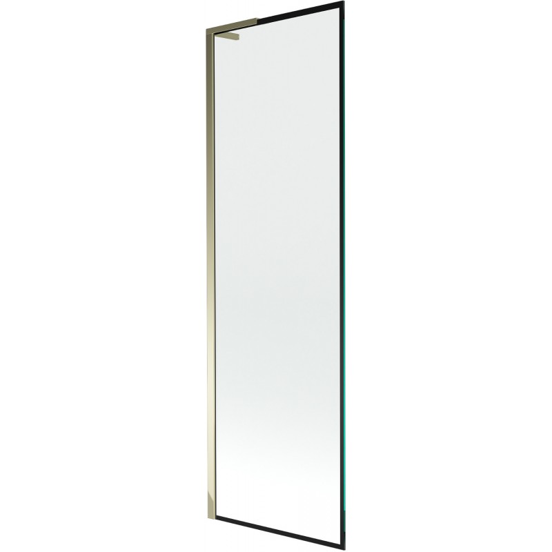Mexen Next L Badewannenabtrennung 1-flügelig 60 x 150 cm, schwarzes Muster, gold - 895-060-000-03-70-50