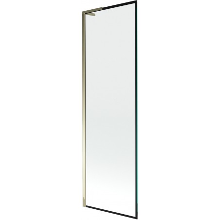 Mexen Next L Badewannenabtrennung 1-flügelig 60 x 150 cm, schwarzes Muster, gold - 895-060-000-03-70-50