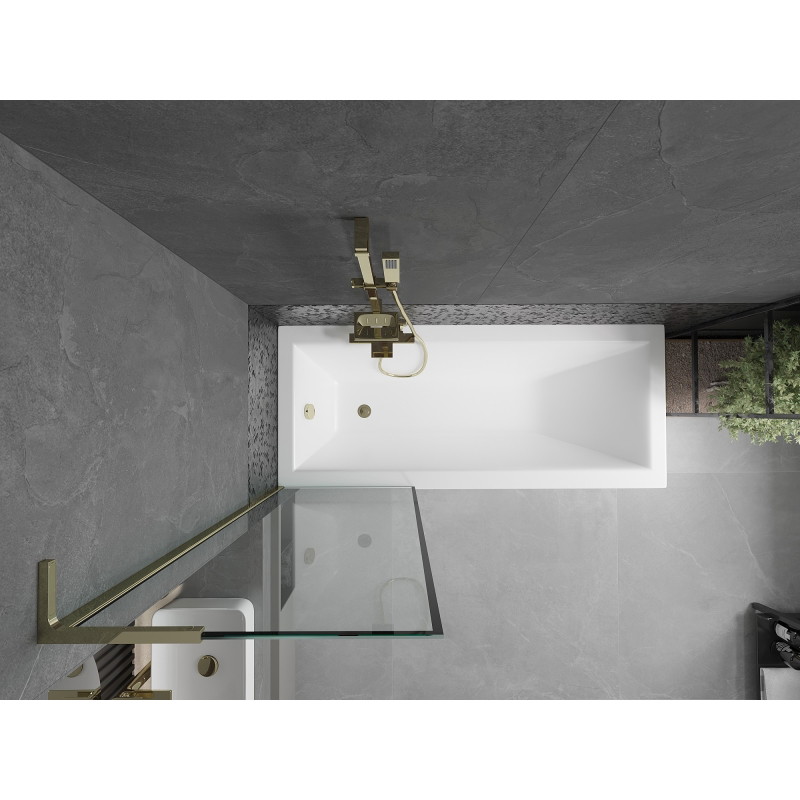 Mexen Next L vannisein 1-ukseline 60 x 150 cm, must raam, kuldne - 895-060-000-03-70-50