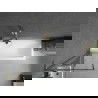 Mexen Next L Badewannenabtrennung 1-flügelig 60 x 150 cm, schwarzes Muster, gold - 895-060-000-03-70-50