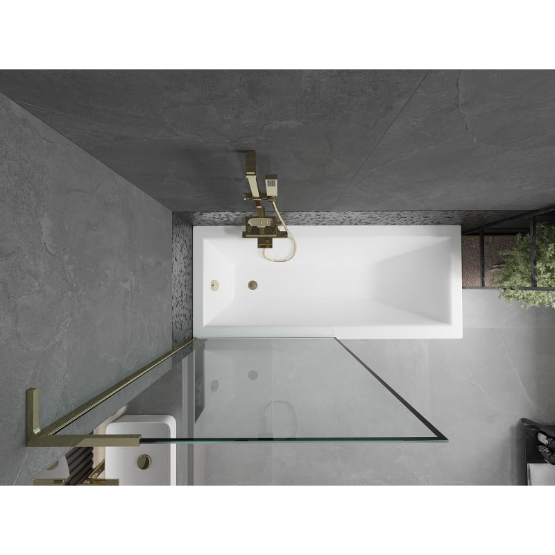 Mexen Next L shower screen single-winged 90 x 150 cm, black frame, gold - 895-090-000-03-70-50