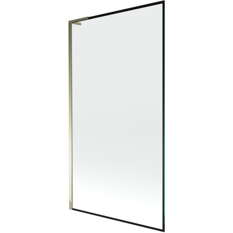 Mexen Next L mampara de bañera de 1 hoja 100 x 150 cm, marco negro, dorado - 895-100-000-03-70-50