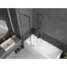 Paroi de baignoire Mexen Next L 1 volet 50 x 150 cm, motif noir, or brossé - 895-050-000-03-70-55