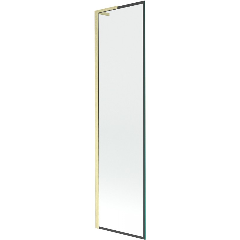 Mexen Next L badwand 1-delig 50 x 150 cm, zwart frame, geborsteld goud - 895-050-000-03-70-55