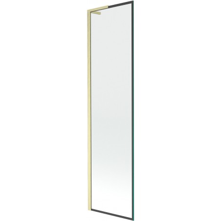 Mexen Next L badwand 1-delig 50 x 150 cm, zwart frame, geborsteld goud - 895-050-000-03-70-55