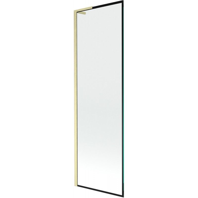 Mexen Next L badwand 1-deurs 60 x 150 cm, zwart frame, geborsteld goud - 895-060-000-03-70-55