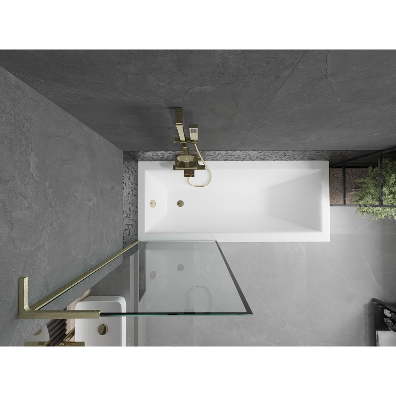 Mexen Next L vanniparavann 1-labaline 70 x 150 cm, must raam, kuldne harjatud - 895-070-000-03-70-55