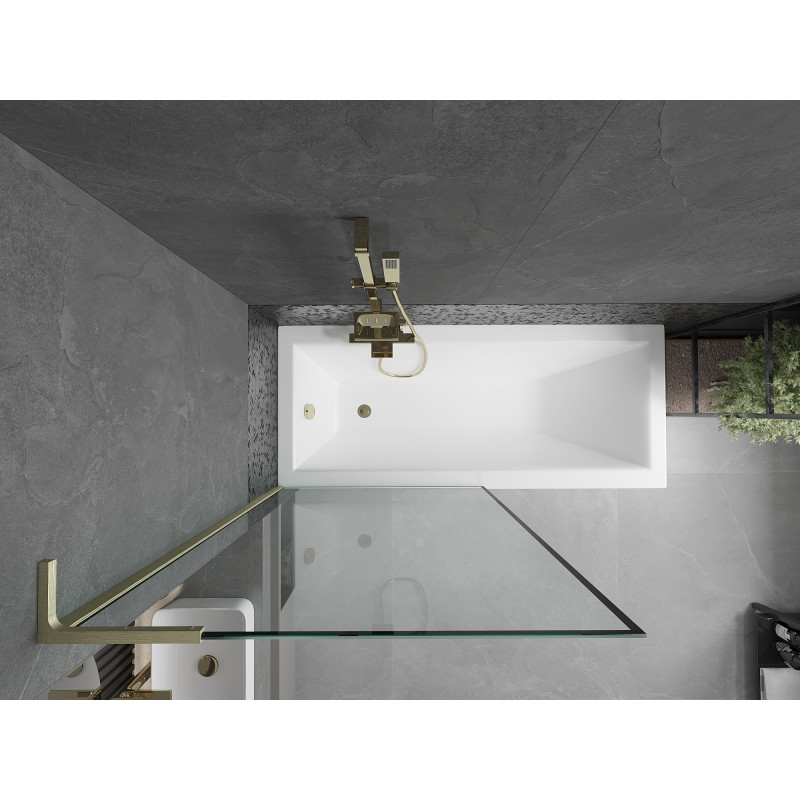 Mexen Next L vanniparavan 1-leheline 90 x 150 cm, must raam, kuldne harjatud - 895-090-000-03-70-55