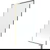 Mexen Next L Badewannenwand 1-flügelig 90 x 150 cm, schwarzes Muster, gebürstetes Gold - 895-090-000-03-70-55