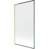 Mexen Next L pare-douche de baignoire 1-volet 100 x 150 cm, cadre noir, doré brossé - 895-100-000-03-70-55
