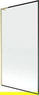 Mexen Next L 1-paneļa vannas istabas ekrāns 100 x 150 cm, melns rāmis, zelta matēts - 895-100-000-03-70-55