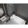 Mexen Next L paroi de baignoire 1-panneau 50 x 150 cm, motif noir, or rose - 895-050-000-03-70-60