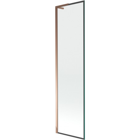 Mexen Next L Badewannen-Faltwand 1-flügelig 50 x 150 cm, schwarzes Muster, Roségold - 895-050-000-03-70-60
