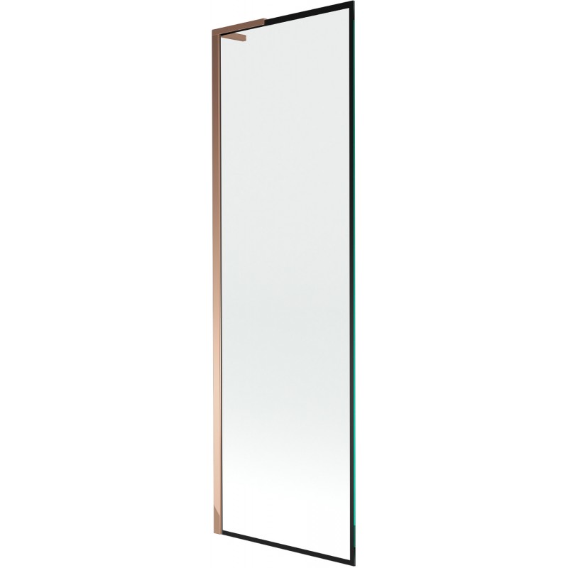Mexen Next L badwand 1-delig 60 x 150 cm, zwart frame, roze goud - 895-060-000-03-70-60
