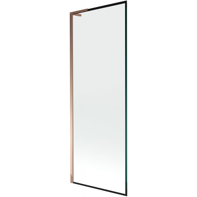 Mexen Next L divisória de duche 1-folha 70 x 150 cm, moldura preta, ouro rosa - 895-070-000-03-70-60