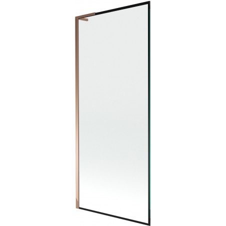 Mexen Next L Badewannenfaltwand 1-flügelig 80 x 150 cm, schwarzes Muster, Roségold - 895-080-000-03-70-60