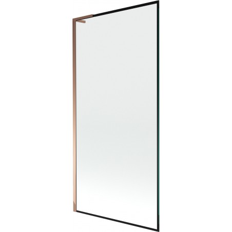 Mexen Next L parawan nawannowy 1-skrzydłowy 90 x 150 cm, czarna ramka, różowe złoto - 895-090-000-03-70-60