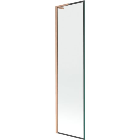Mexen Next L vannile pritsmekaitse ühe tiivaga 50 x 150 cm, must raam, harjatud vask - 895-050-000-03-70-65