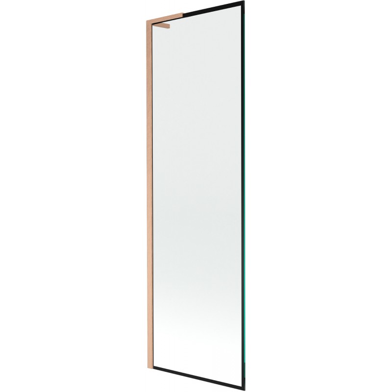 Mexen Next L Badewannenfaltwand 1-flügelig 60 x 150 cm, schwarzes Muster, gebürstetes Kupfer - 895-060-000-03-70-65